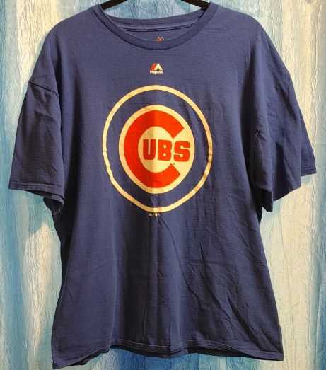 Chicago Cubs Size XL Majestic "LARGE BULLSEYE LOGO" T-Shirt EXCELLENT CONDITION!😇 Please Read Description.