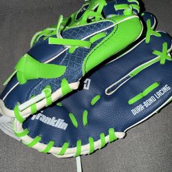 Franklin Baseball Glove – Blue & Neon Green (Good Condition)