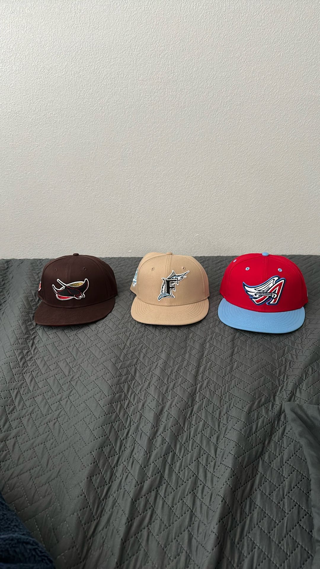 Fitted Hats Angels, Marlins, Rays 7 1/8