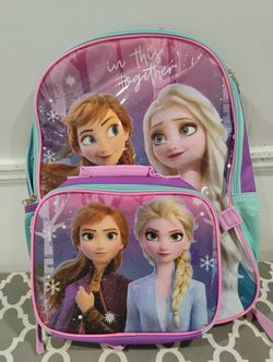 Frozen Bookbag With Lunch Box New