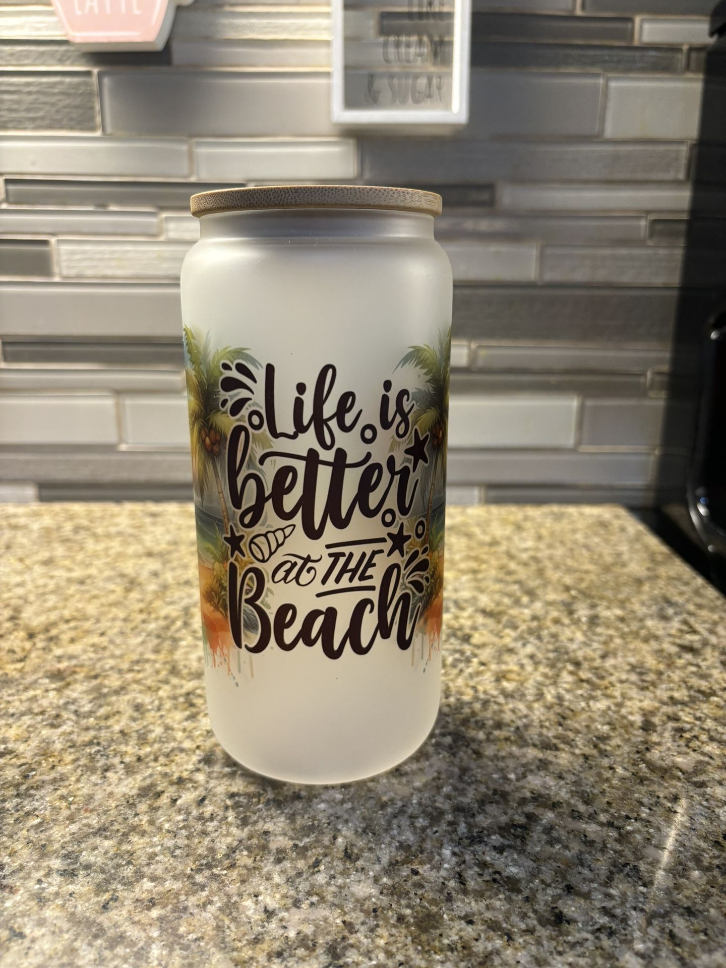 20oz Frosted Glass Cup