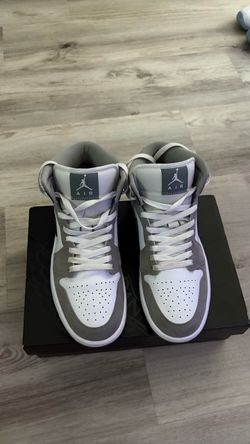 Air Jordan 1 Mid White Grey Sneakers