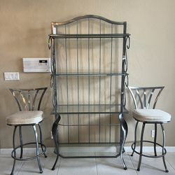 Bakers Rack And Bar Stools