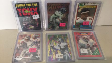 Six Deion sanders cards