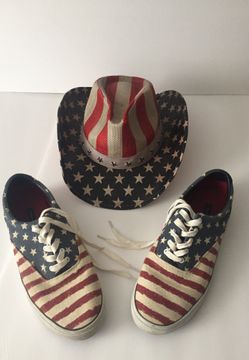 4th of July PETER GRIMM JUSTICE HAT & Size 12 TOMMY HILFIGER SHOES