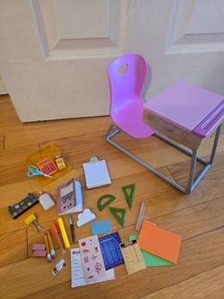 Target "Our generation" doll school desk and supplies