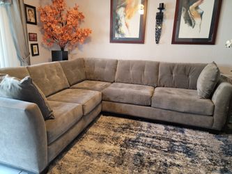 Macy's Radley Microfiber Sectional Sofa In Gray