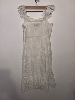 Lulus White Eyelet Ruffle Dress Size M