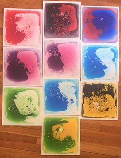Set of 10 Colorful Liquid Sensory Floor Tiles