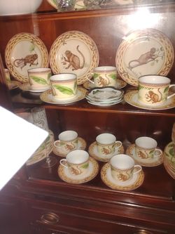 Full Set Monkey and Fruit Porcelain Set