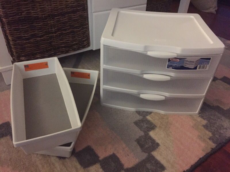 Large Clear White Organization Drawers