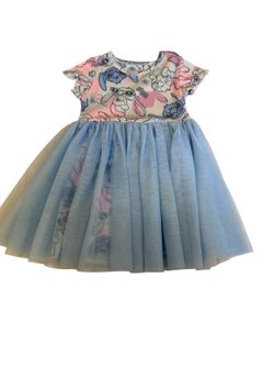 Disney Lilo & Stitch Blue Tulle Skirt Dress, Size XS (4-5)