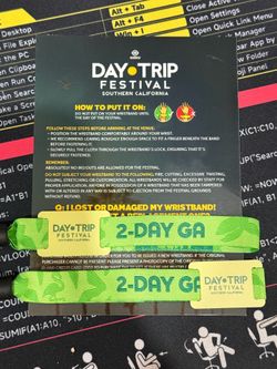 2 - 2 Day - Daytrip Wristband