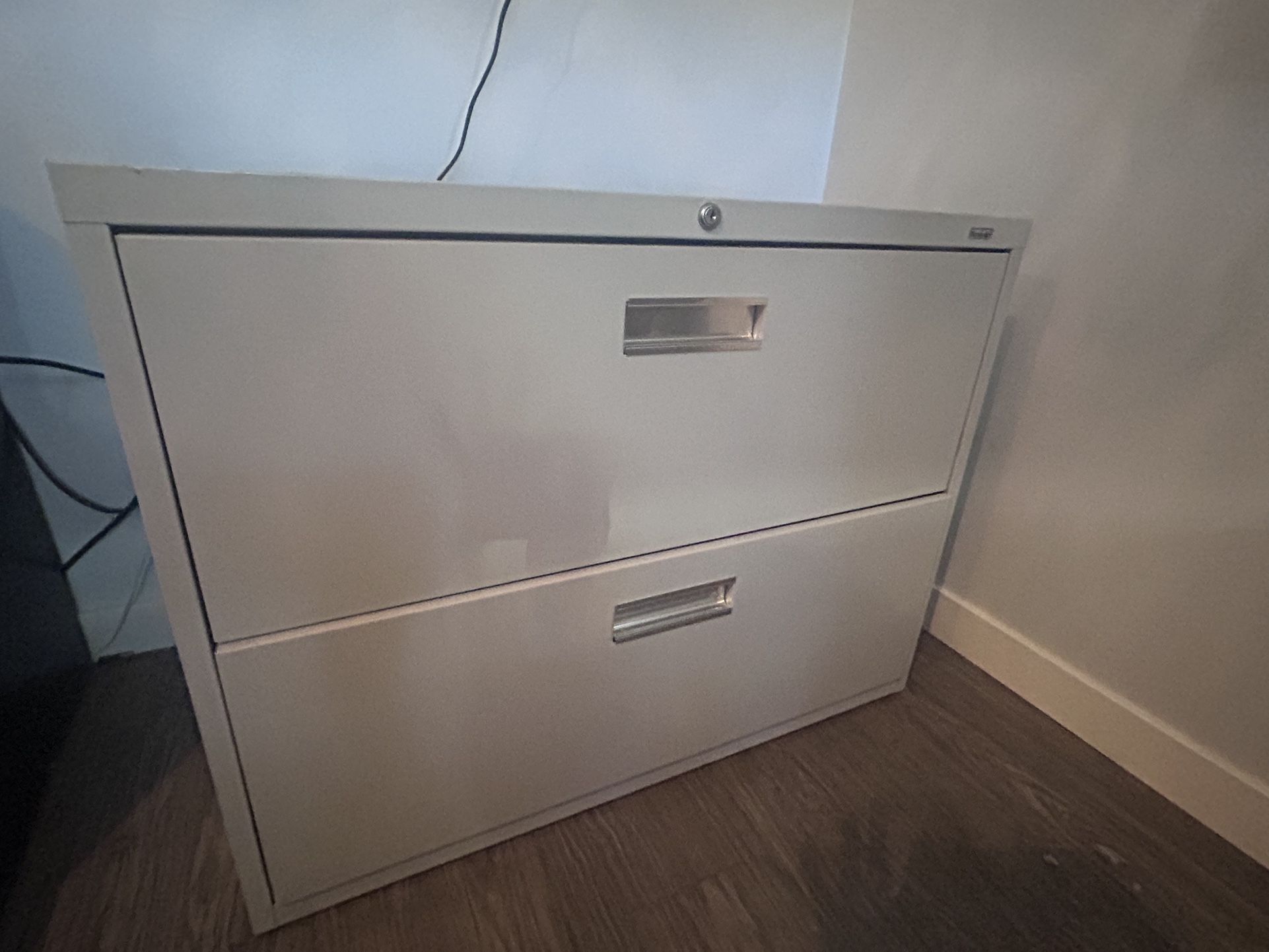 Lateral 2 Drawer Metal Filing Cabinet - Dove gray