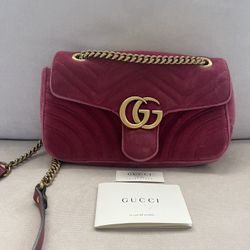Gucci GG Velvet Marmont Pink