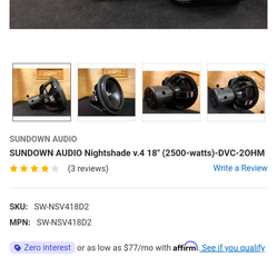 Sundown NSv4 18 Inch Sub and Triple Baffle Enclosure