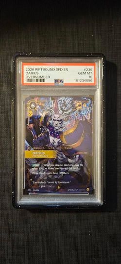 2026 Riftbound SFD EN Darius Overnumber #236 PSA 10