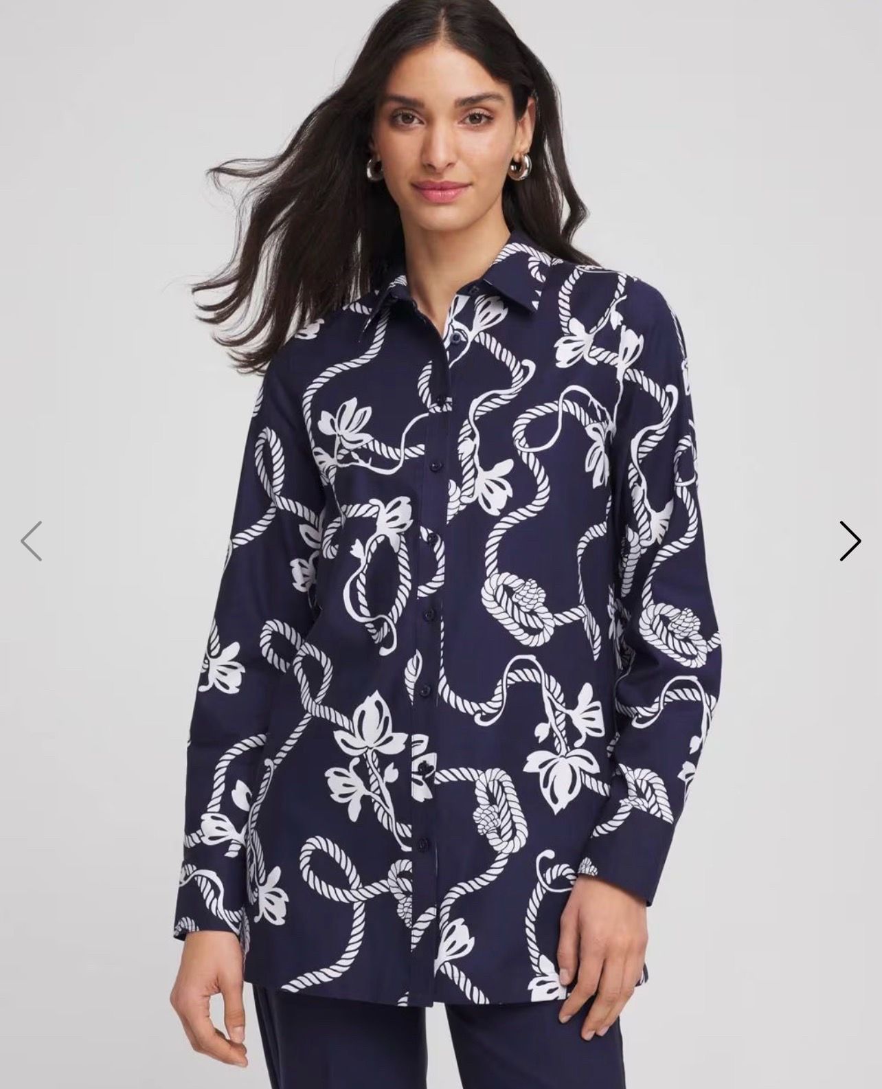 CHICO’S No Iron™ Rope Print Tunic Size 1 (8/10 M)