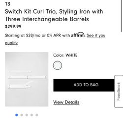 T3 Switch Kit Curl Trio, Styling Iron With Three Interchangeable Barrels