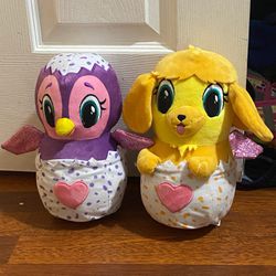 Pair Of Plush Hatchimals PENGUALA & PUPPIT 9 Inch Stuffed Toy Characters - See My Other Items 😃