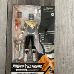 Hasbro Power Rangers Lighting Collection Dragon Shield Black Ranger Figure