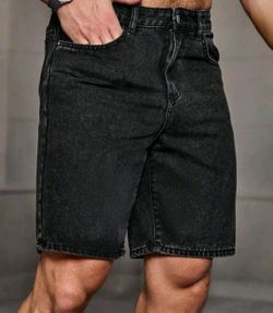 Men's Black Denim Jean Shorts
