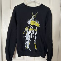 Official Merch All Might Boku no Hero Academia Anime crew neck Sweatshirt unisex Small Black