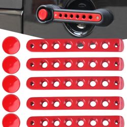 Red Door Handle Inserts For Jeep Wrangler 2007 To 2017 