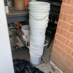 So many white useful buckets