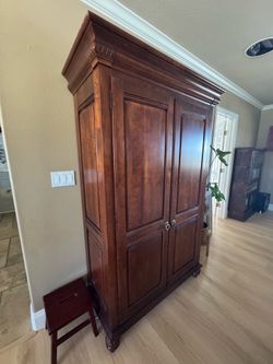 Ethan Allen Cherry Wardrobe Armoire with Drawers