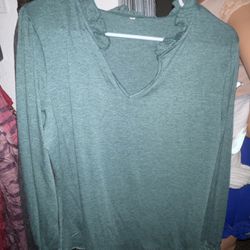 Green Long Sleeved Blouse From Zulily