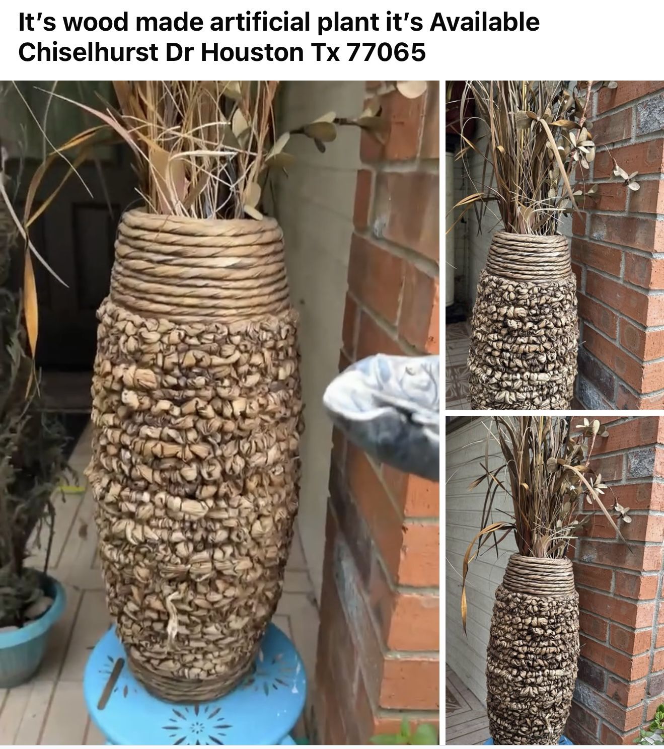 It’s wood made artificial plant it’s Available Chiselhurst Dr Houston Tx 77065