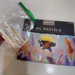 Masters Touch 48 Color Premium Soft Oil Pastels Set + Blending Tools