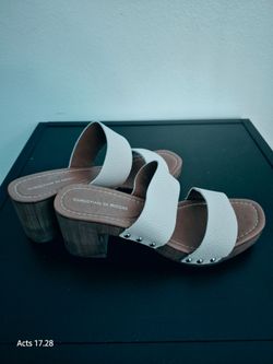 NEW Christian Di Riccio Studded Leather Slides ✨ Size 8