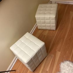 White Ottoman Cubes