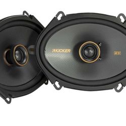 Kicker 51KSC6804 KS-Series 6x8 Coaxial Speakers with .75" tweeters, 4-Ohm, Pair