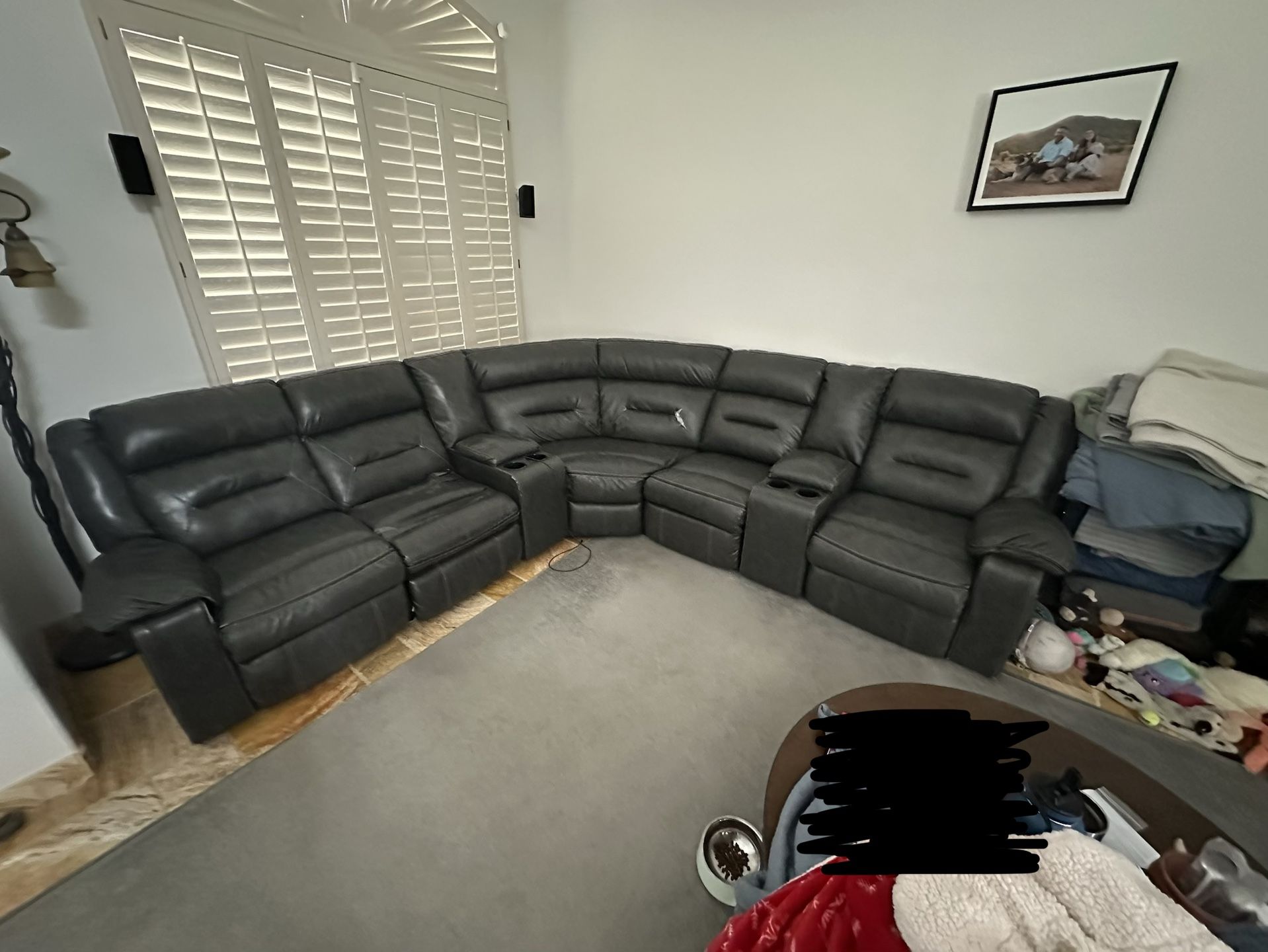 Used leather sectional couch