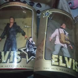 Four Vis Presley Dolls And A El Is Presley Near And Plate All Very O Old 