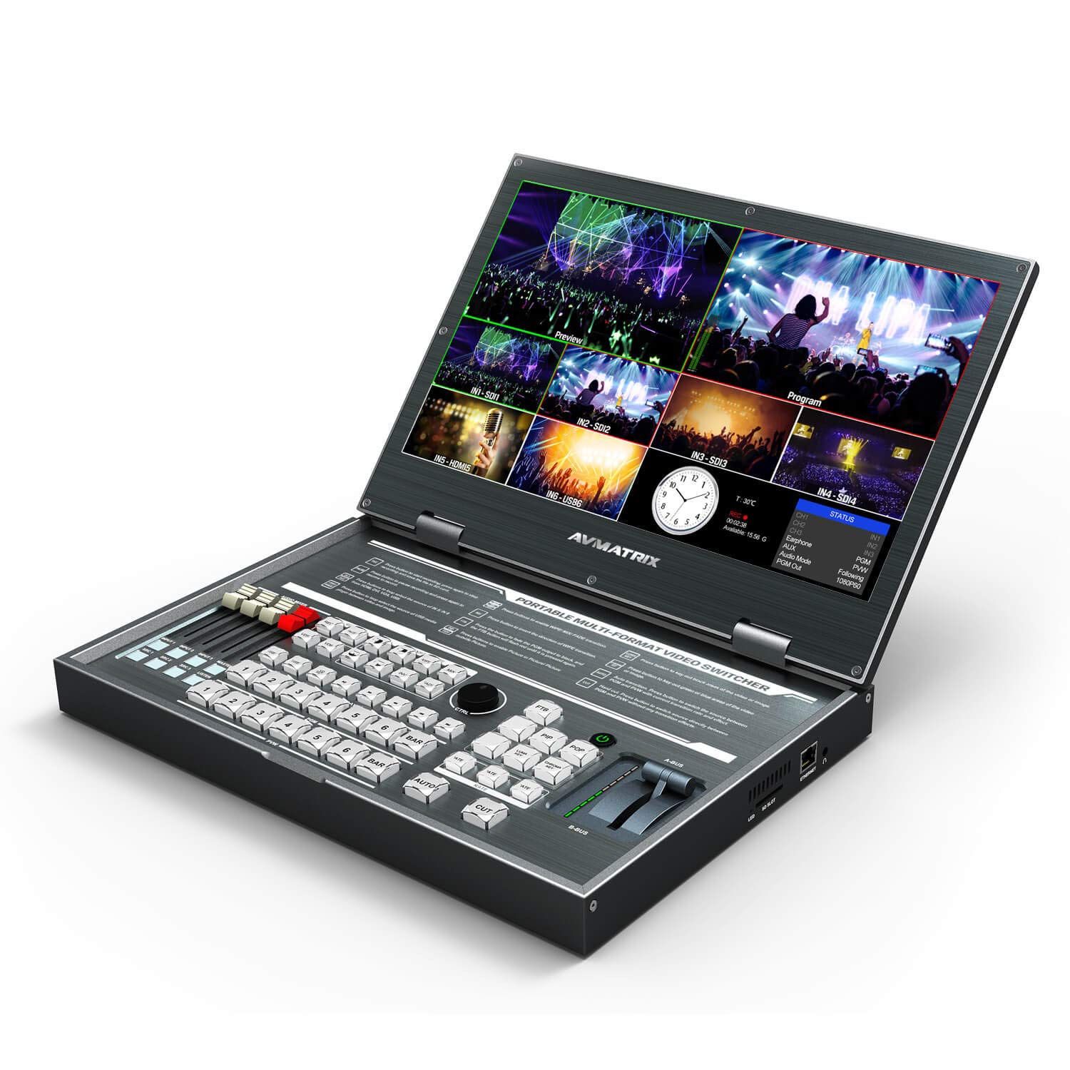 AVMatrix PVS0615 6-Channel Portable Multi-Format Video Switcher With 15.6" LCD Monitor