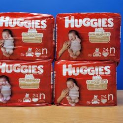 8 PACKBAGES 24 CT HUGGIES LITTLE SNUGGLERS BABY DIAPERS SIZE NEWBORN