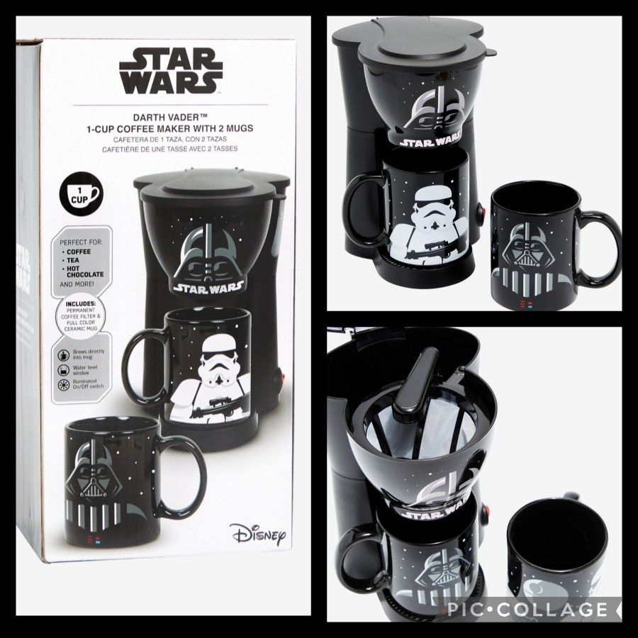 DISNEY STARWARS 1 CUP COFFEE MAKER WITH 2 MUGS for Sale in Los