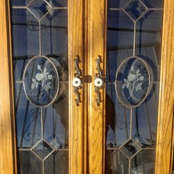 Unique pair Antique Cabinet Doors Glass
