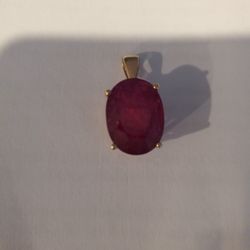 Ruby Pendant In 10k Yellow Gold