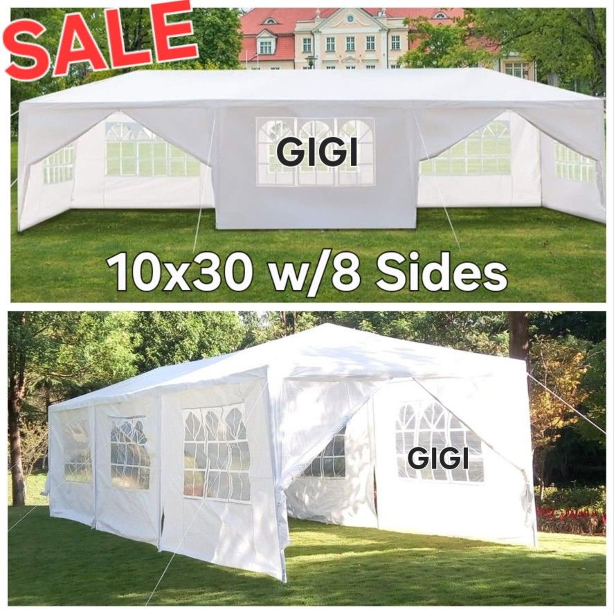 10x30 Waterproof wedding party tent outdoor canopy teng with 8 side walls white FOR S@LE
