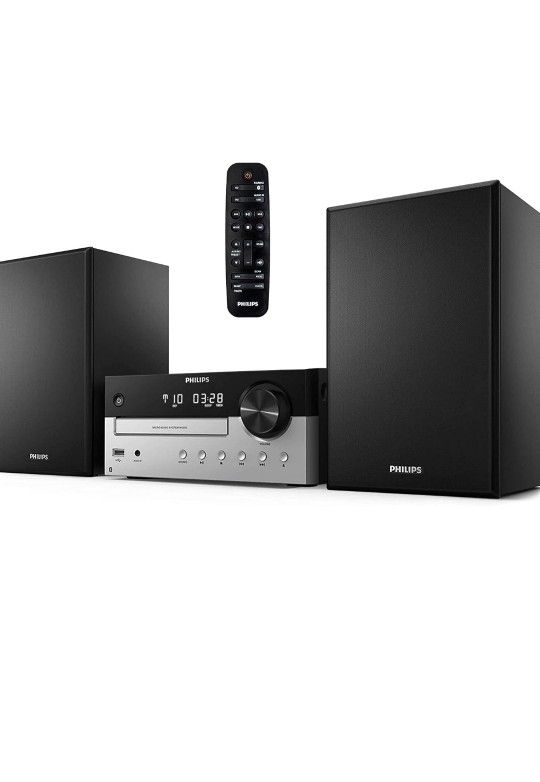 PHILIPS Bluetooth Stereo System for Home with CD Player, MP3, USB