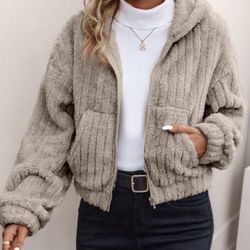 Fleece Hooded Jacket Youth Girls Size 14 Y