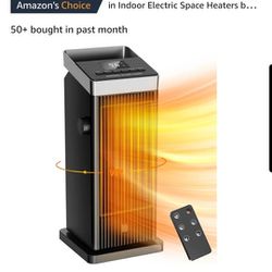 Space Heater, 1500W Fast Heating Heater for Indoor Use, Ceramic Electric Heater for Home with Thermostat, 90° Oscillating Portable Heater with Remote