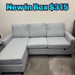 L Shape Sectional Couch 🛋️ Brand New In Box 📦 Reversible L ✅ Removable Covers ✅ 