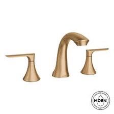 MOEN Findlay 84517BZG Widespread Bathroom Faucet in Bronzed Gold Valve included