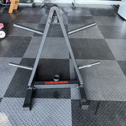 Weider Multi-Use Weight Plate and Barbell Storage Rack